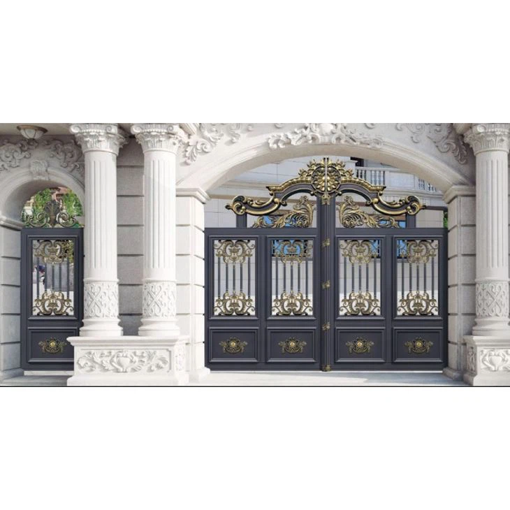 Double Size Aluminum Art Courtyard Door